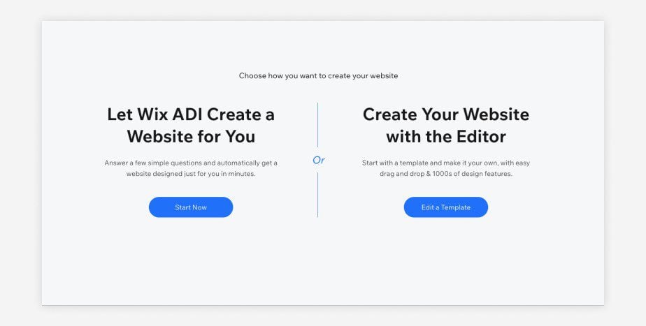 wix ADI AI Website Builder 01 screenshot