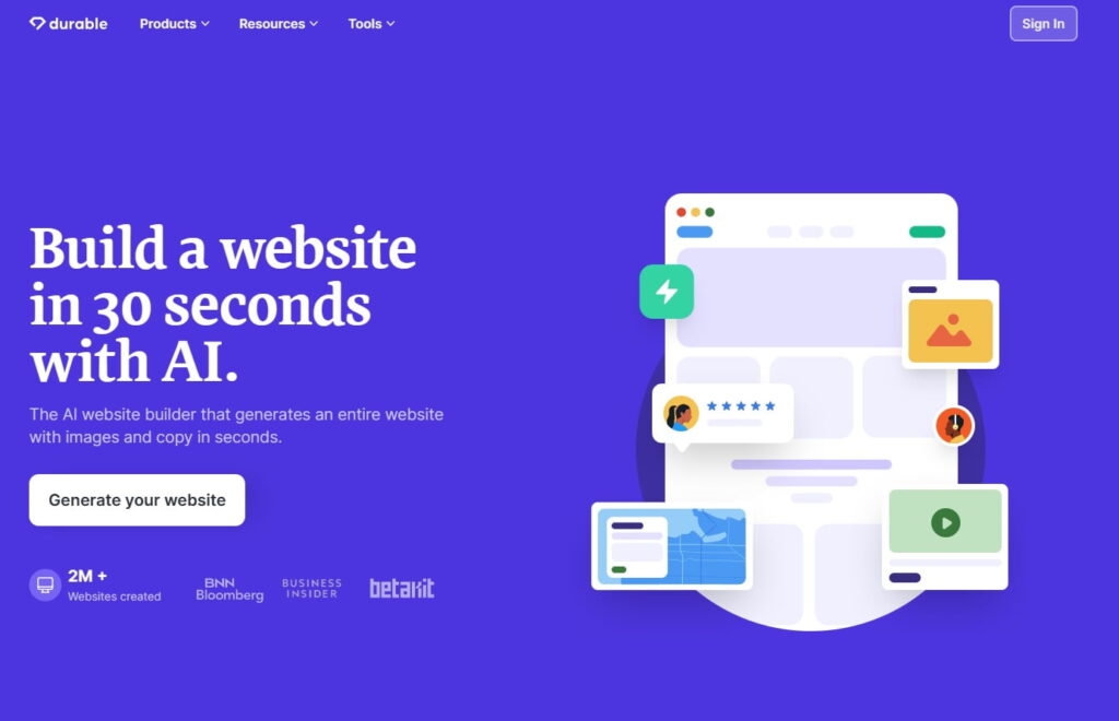 durable ai website builder