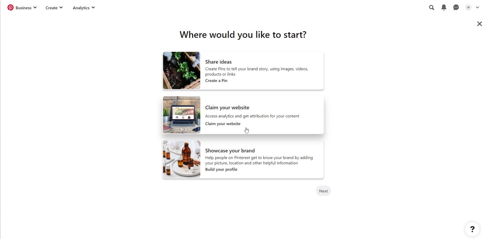 claim your website url on pinterest